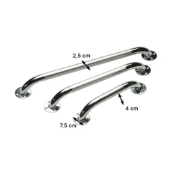 Barre d'appui acier chromé 60cm