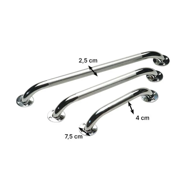 Barre d'appui acier chromé 60cm