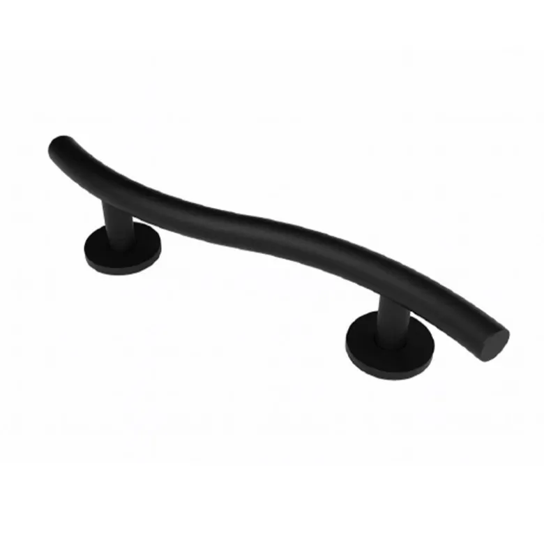 Barre d'appui incurvée acier noir mat 35cm