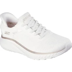 Basket Skechers Slip-ins Bobs Sport Squad Femme Blanche