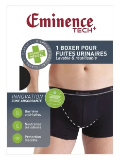 Boxer anti fuite urinaire homme noir Eminence