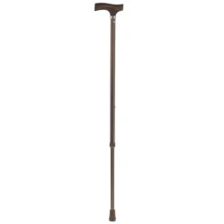 Canne réglable Fayet en Aluminium bronze et poignée en bois