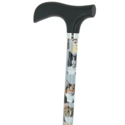 Canne réglable Fayet en aluminium motif chats