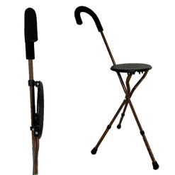 Canne siège pliante 3 pieds Pommier
