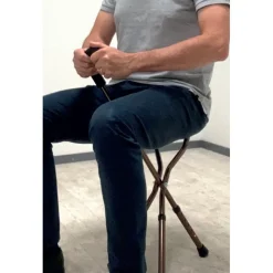 Canne siège pliante 3 pieds Pommier