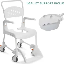 Chaise de douche garde robe à roulettes
