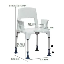 Chaise de douche modulaire Aquatec Pico Invacare