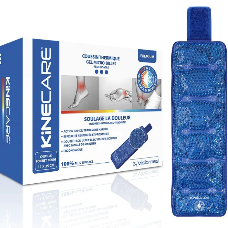 Compresse thermique cheville poignet coude au gel microbilles Kinecare