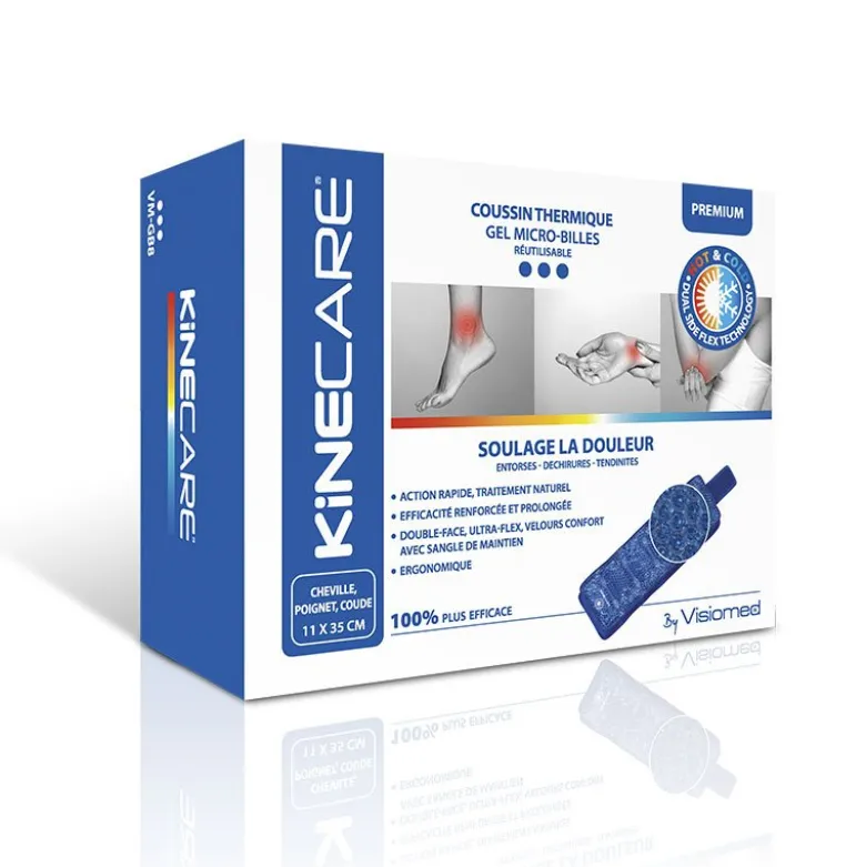 Compresse thermique cheville poignet coude au gel microbilles Kinecare