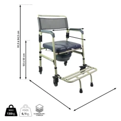 Fauteuil de toilettes mobile pliante Sardaigne beige