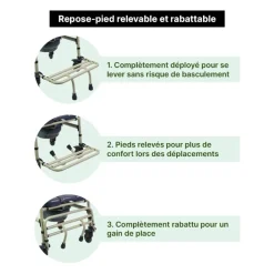 Fauteuil de toilettes mobile pliante Sardaigne beige
