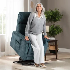 Fauteuil releveur Confort Ultra 4 fonctions bleu