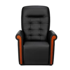 Fauteuil releveur cuir Le Deauville 4 fonctions noir