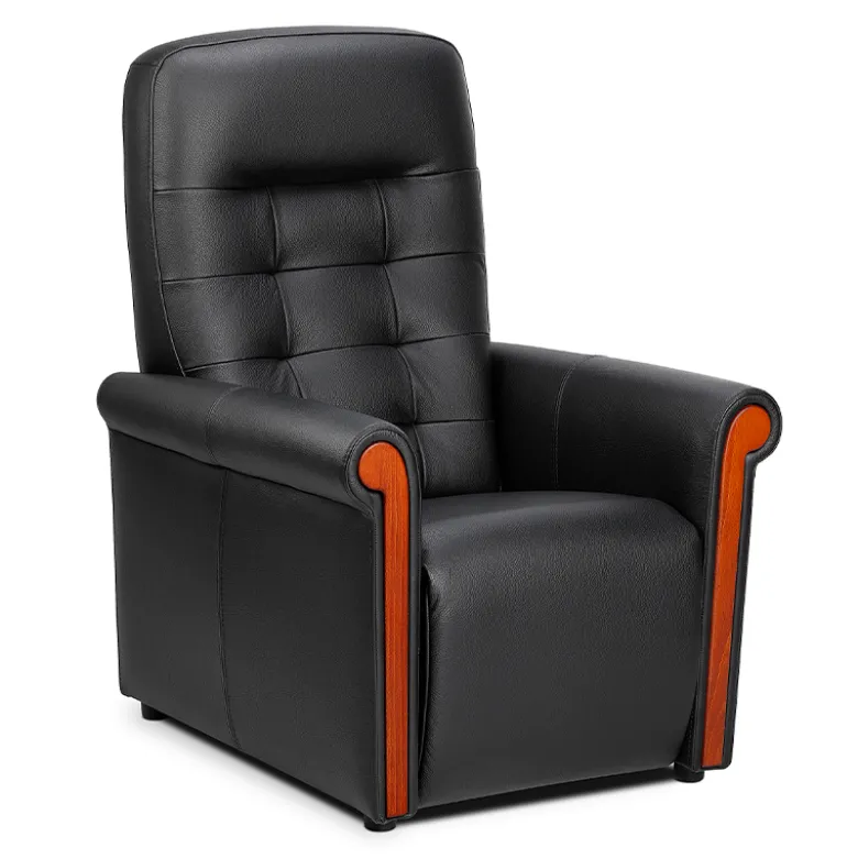 Fauteuil releveur cuir Le Deauville 4 fonctions noir