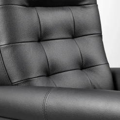 Fauteuil releveur cuir Le Deauville 4 fonctions noir