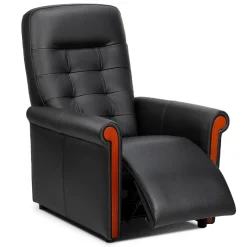 Fauteuil releveur cuir Le Deauville 4 fonctions noir