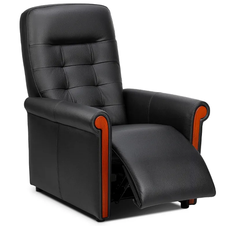 Fauteuil releveur cuir Le Deauville 4 fonctions noir