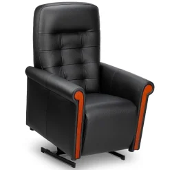 Fauteuil releveur cuir Le Deauville 4 fonctions noir