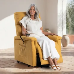 Fauteuil releveur Le Confort 3 fonctions moutarde