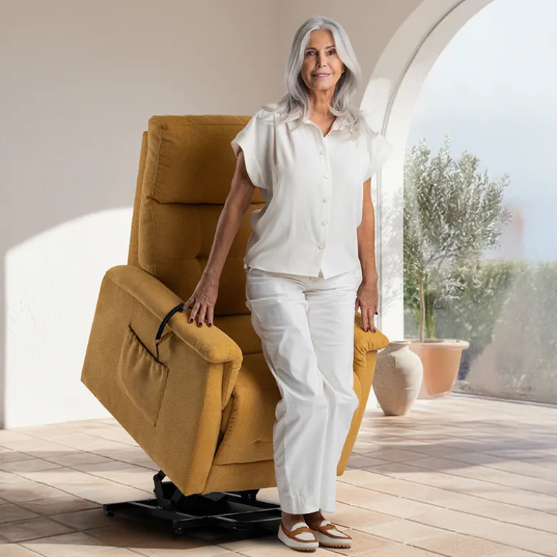 Fauteuil releveur Le Confort 3 fonctions moutarde