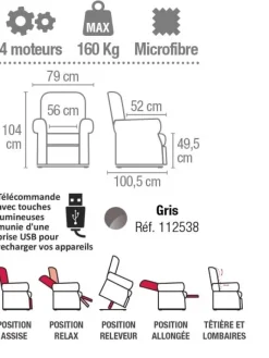 Fauteuil releveur Ultima 5 fonctions