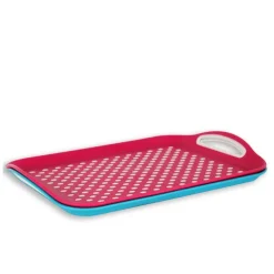 Lot de 2 plateaux antidérapants rose-bleu