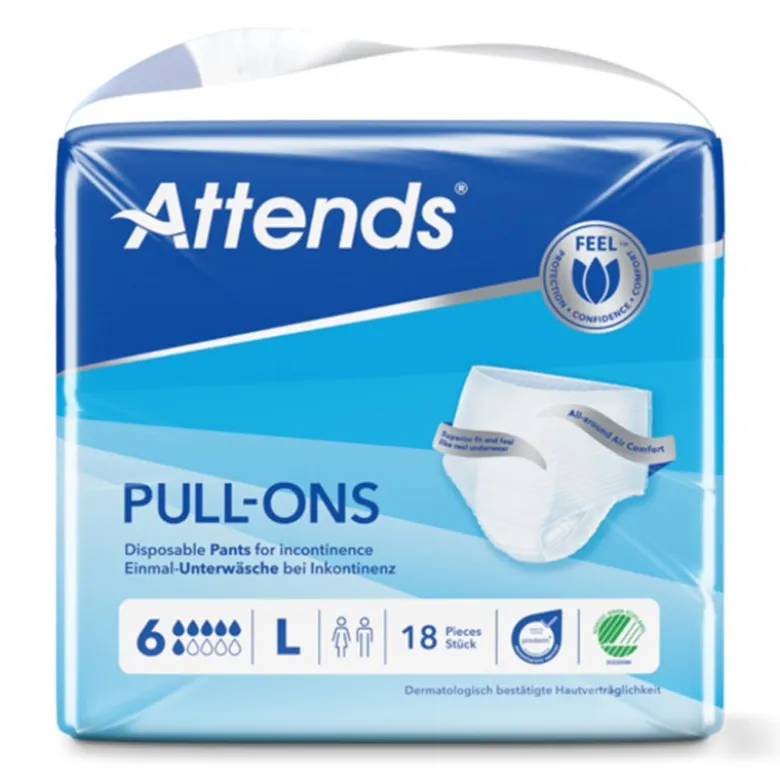 Slip absorbant Attends Pant Pull-ons 6 gouttes x18 - Taille L