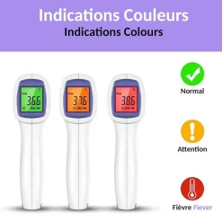 Thermomètre sans contact frontal color